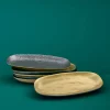 Lot de 6 assiettes Ceylon, ovales, noir-or