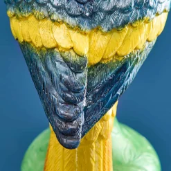 Lot de 2 bougeoirs perroquets, vert-bleu-jaune