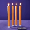 Lot de 4 bougies bâton LED, orange
