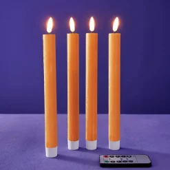 Lot de 4 bougies bâton LED, orange