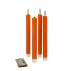 Lot de 4 bougies bâton LED, orange