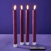 Lot de 4 bougies bâtons LED, violet