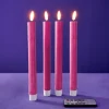 Lot de 4 bougies bâtons LED, rose