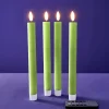 Lot de 4 bougies bâtons LED, vert