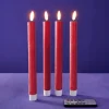 Lot de 4 bougies bâtons LED, rouge
