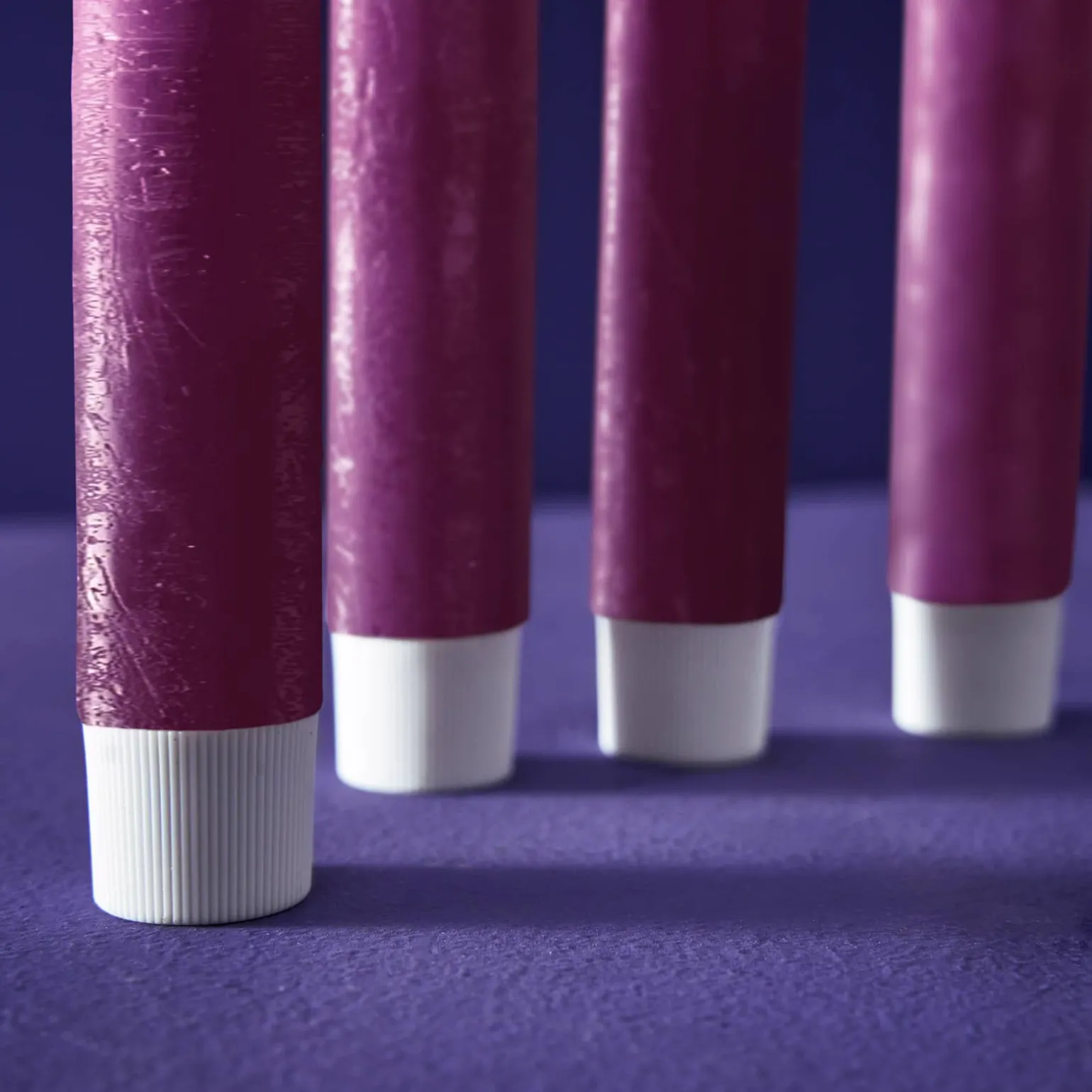 Lot de 4 bougies bâtons LED, violet
