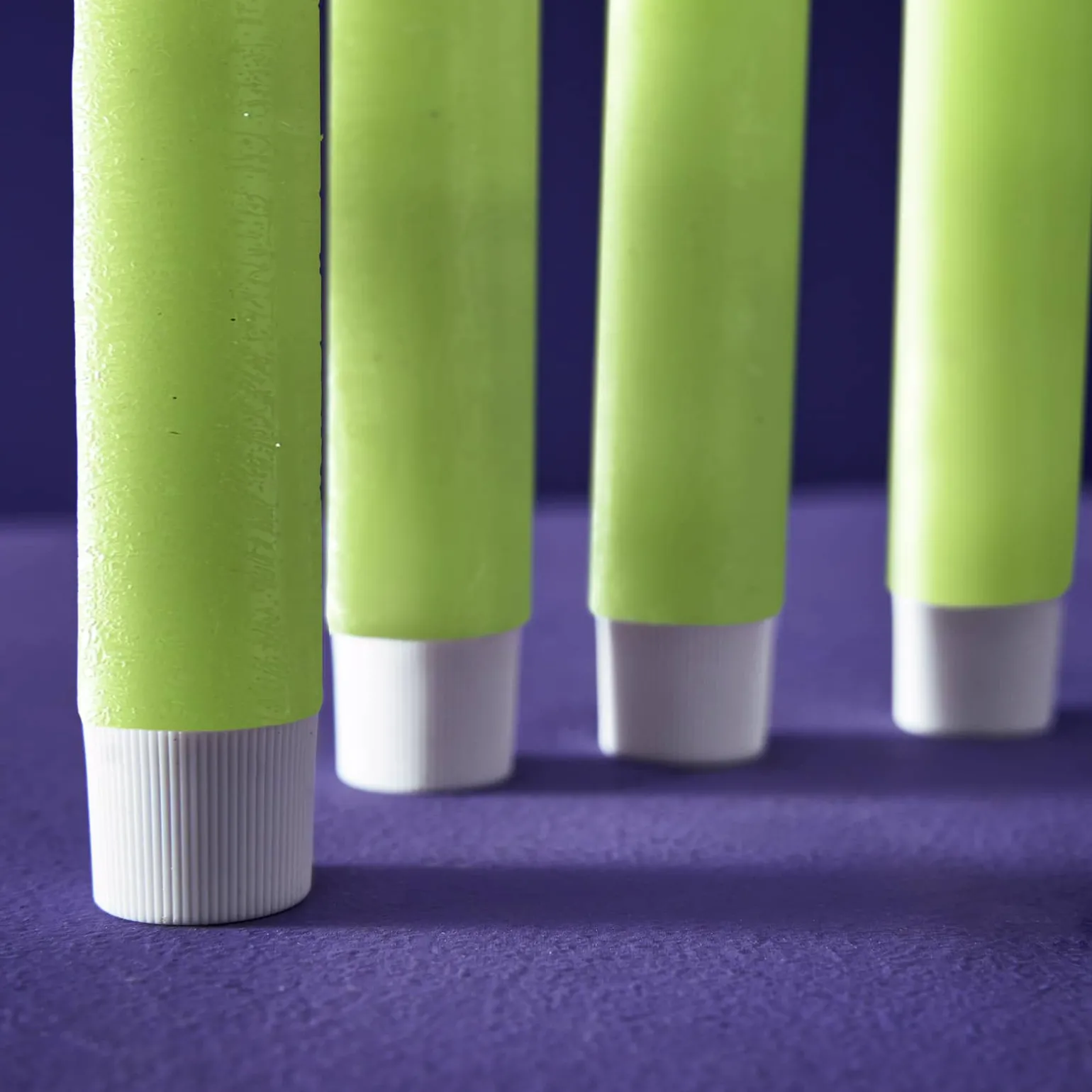 Lot de 4 bougies bâtons LED, vert