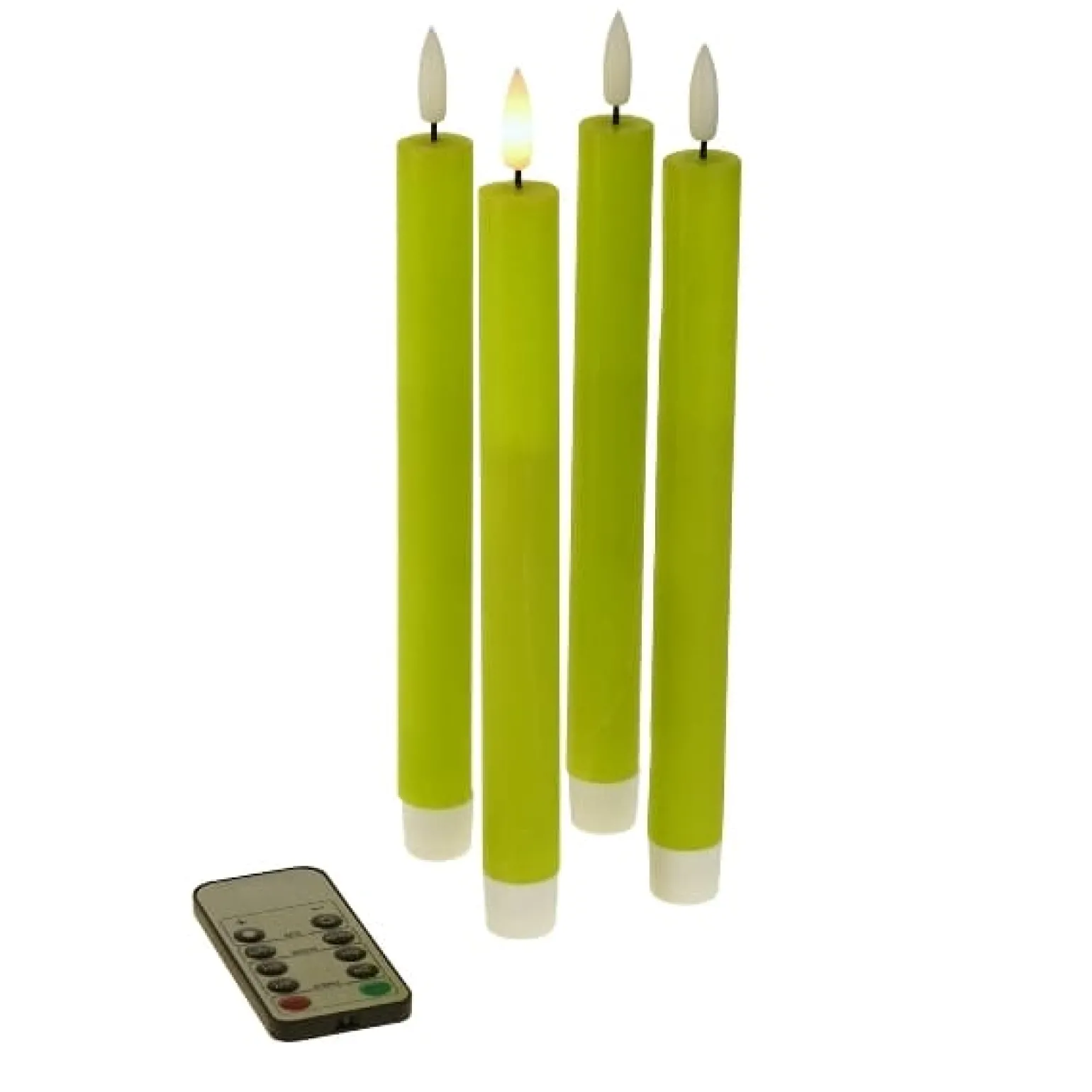 Lot de 4 bougies bâtons LED, vert