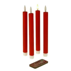 Lot de 4 bougies bâtons LED, rouge