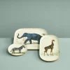 Lot de 3 plateaux Safari, motifs animaliers