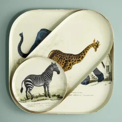 Lot de 3 plateaux Safari, motifs animaliers