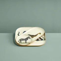 Lot de 3 plateaux Safari, motifs animaliers