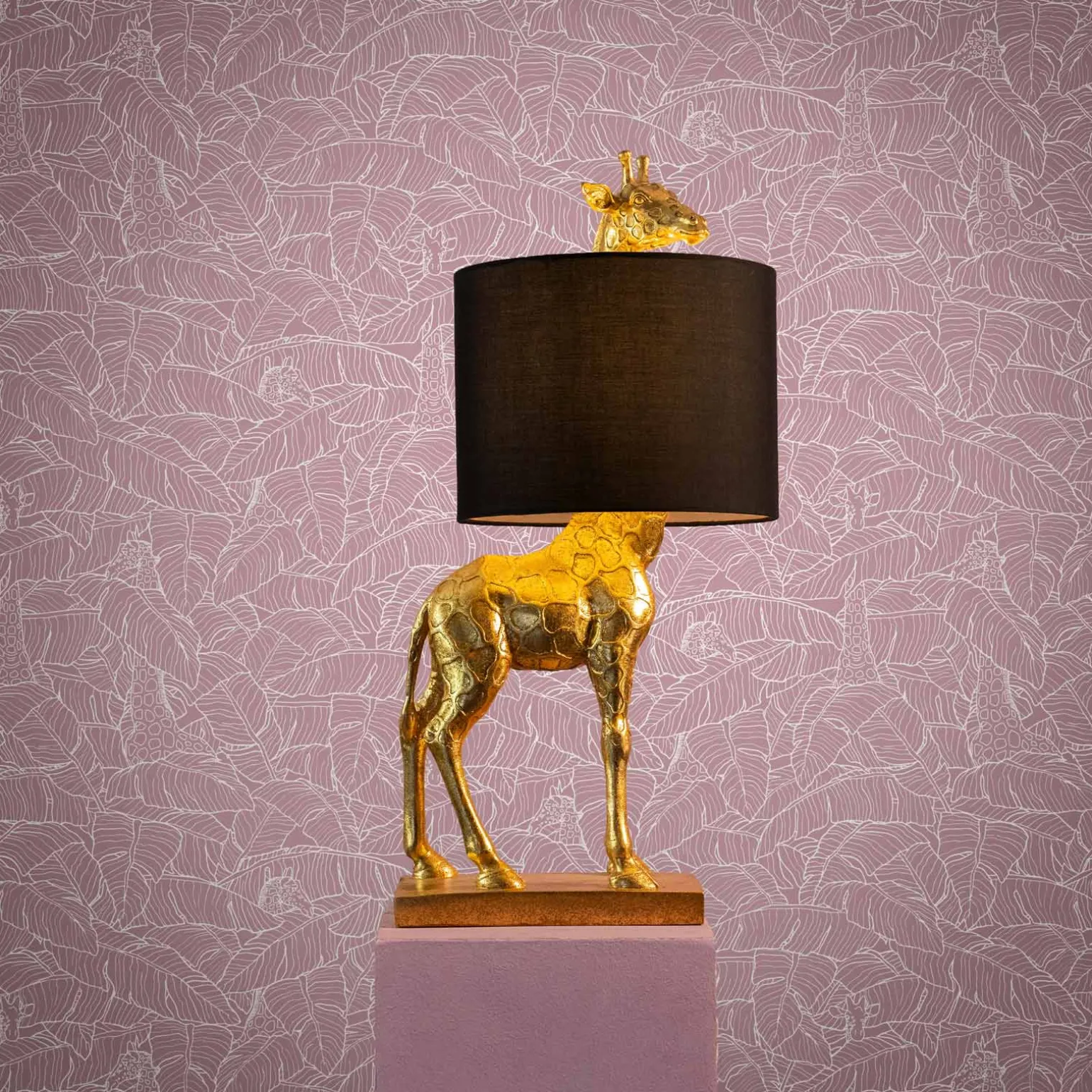 papier peint girafe Gigi, rose, papier peint intissé, fabriqué et conçu en Allemagne 150 g/m², 0,53x10,05 m