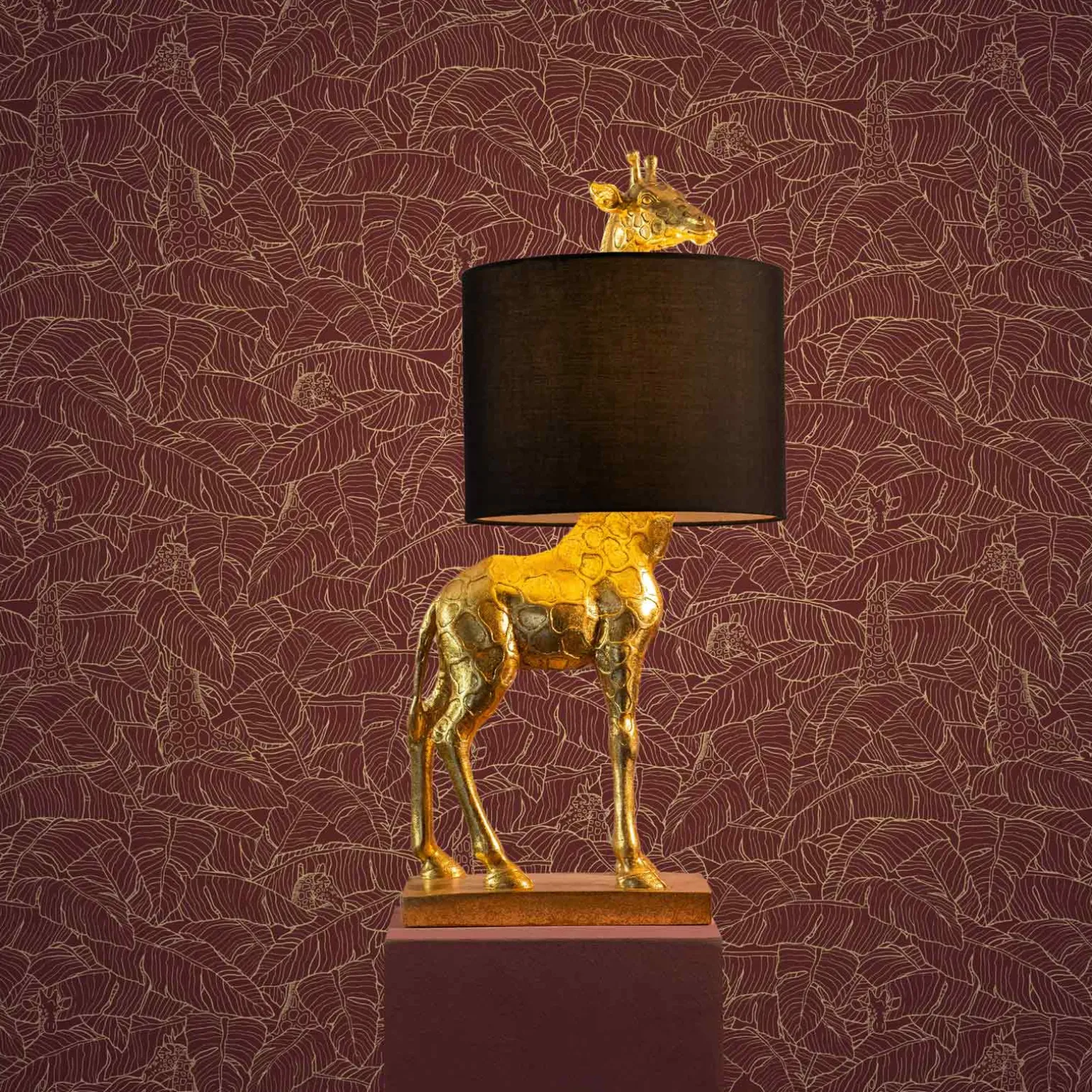 papier peint girafe Gigi, rouge, papier peint intissé, fabriqué et conçu en Allemagne 150 g/m², 0,53x10,05 m