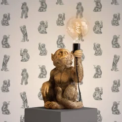 Papier peint singe Cocktail Monkeys, blanc