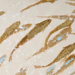Peinture poisson Banc de poissons, blanc doré, peint à la main