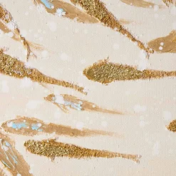 Peinture poisson Banc de poissons, blanc doré, peint à la main