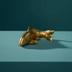 Poisson decoratif, or, polyrésine, 24x9,5x9,5 cm
