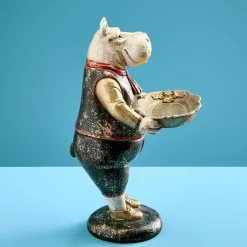 Porte-cartes / figure animale Hippopotamus Hippo, polyrésine, 18x14x29 cm