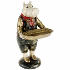 Porte-cartes / figure animale Hippopotamus Hippo, polyrésine, 18x14x29 cm