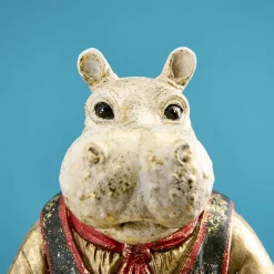 Porte-cartes / figure animale Hippopotamus Hippo, polyrésine, 18x14x29 cm