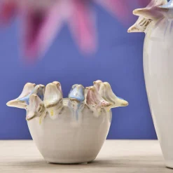 Pot avec oiseaux S, blanc