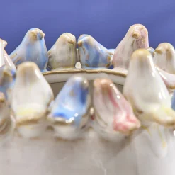 Pot avec oiseaux S, blanc