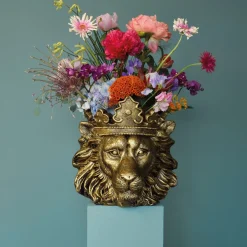 Pot de fleurs lion Clarence, or