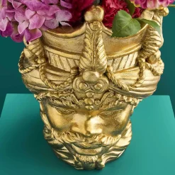 Pot de fleurs sicilienne Agostino, or