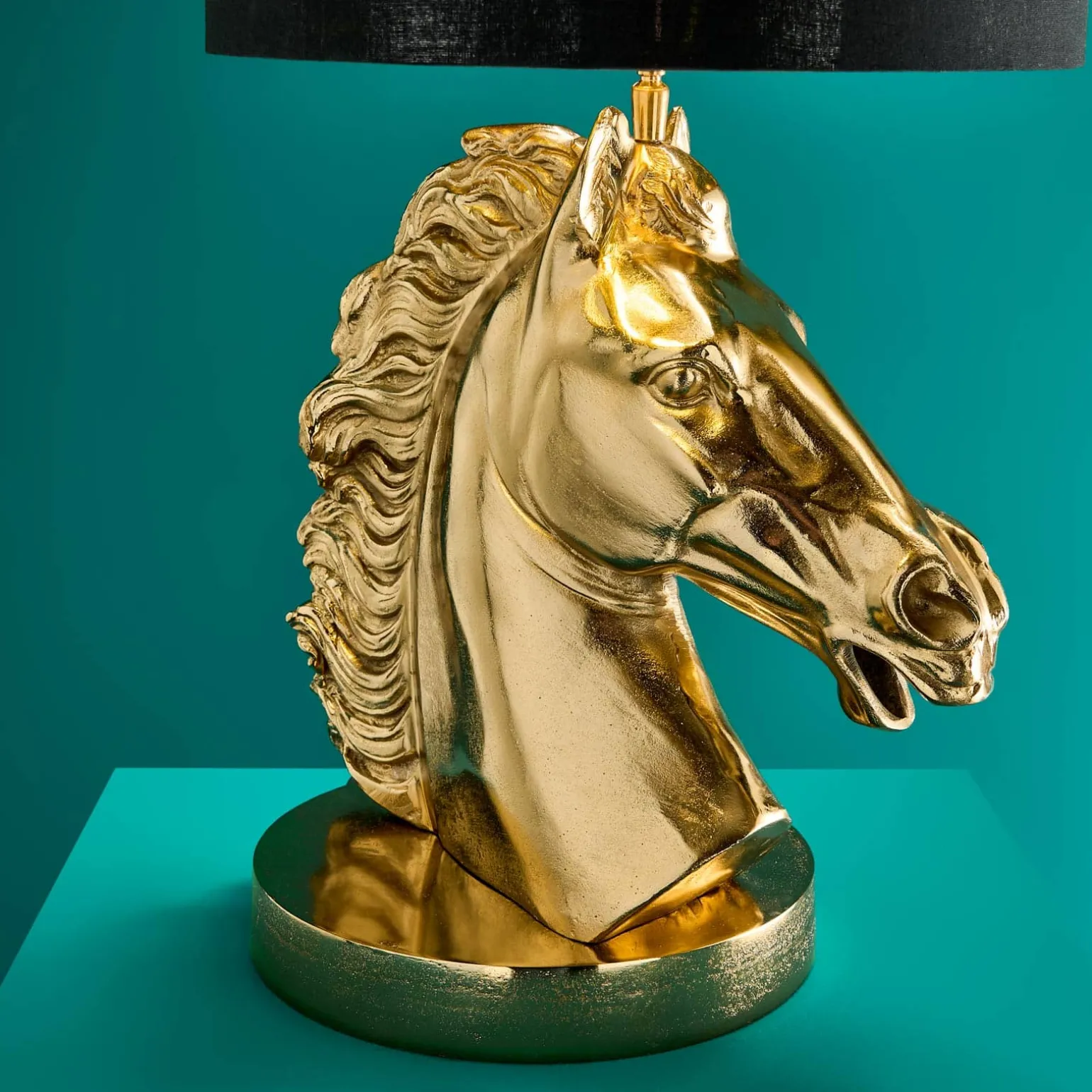 Premium Lampe de table en métal Cheval, or