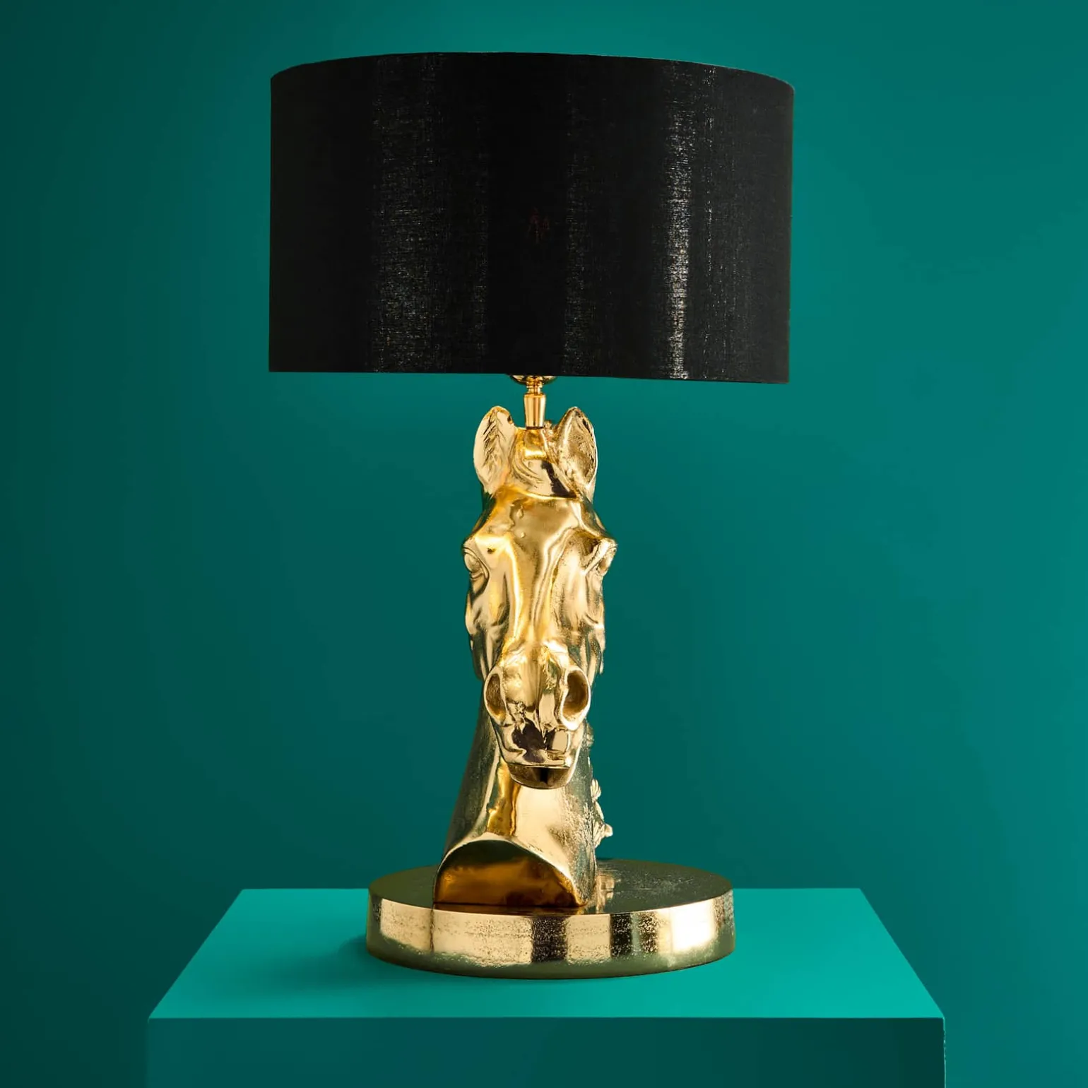 Premium Lampe de table en métal Cheval, or