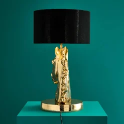 Premium Lampe de table en métal Cheval, or