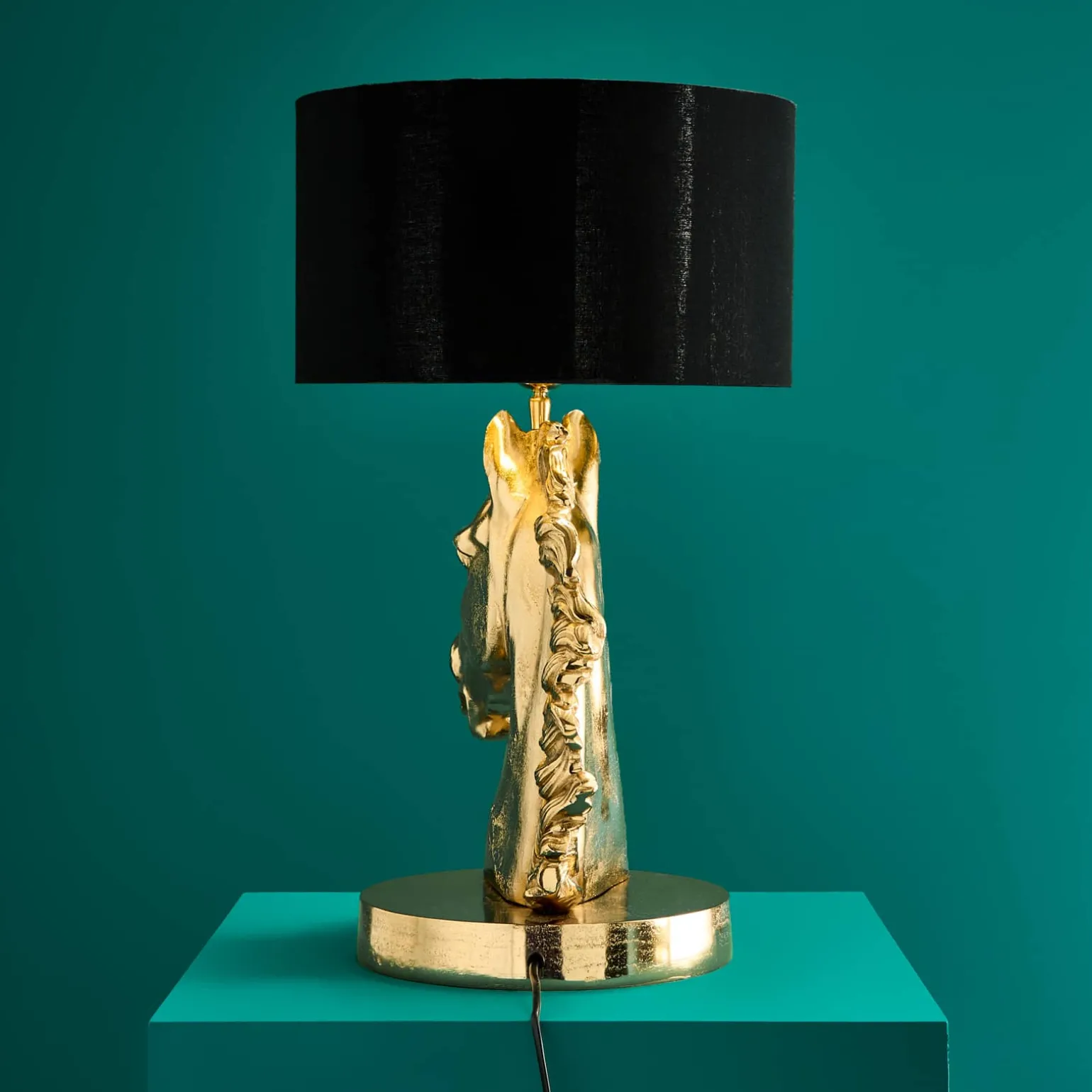 Premium Lampe de table en métal Cheval, or