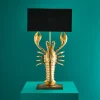 Premium Lampe de table métallique Homard Lobster, or