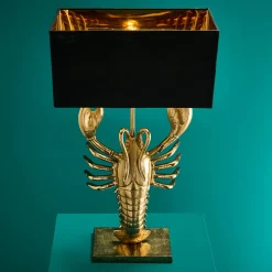 Premium Lampe de table métallique Homard Lobster, or