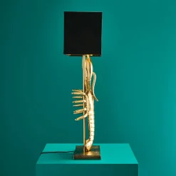 Premium Lampe de table métallique Homard Lobster, or