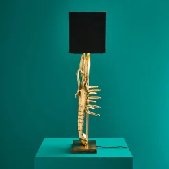Premium Lampe de table métallique Homard Lobster, or