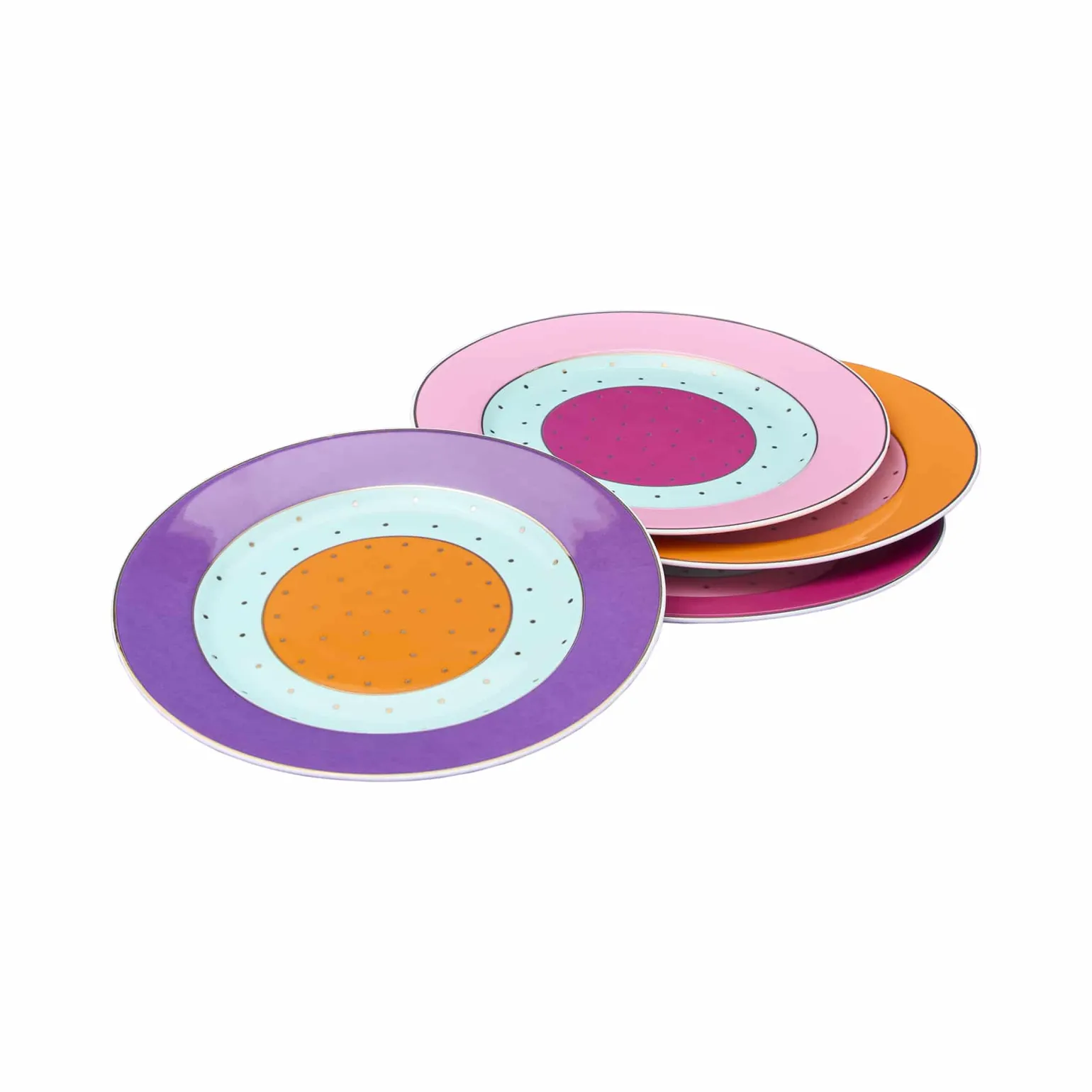 Set de 4 assiettes à dessert Fancy Colors