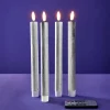Set de 4 bougies LED, argent
