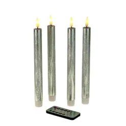 Set de 4 bougies LED, argent