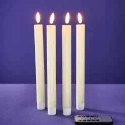 Set de 4 bougies LED, beige