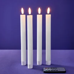 Set de 4 bougies LED, blanc