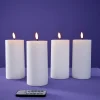 Set de 4 bougies LED Flamme 3D, blanc