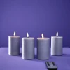 Set de 4 bougies LED Flamme 3D, gris