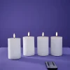 Set de 4 bougies LED Flamme 3D, blanc