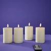 Set de 4 bougies LED Flamme 3D, beige
