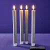 Set de 4 bougies LED, gris