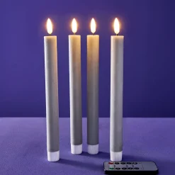 Set de 4 bougies LED, gris