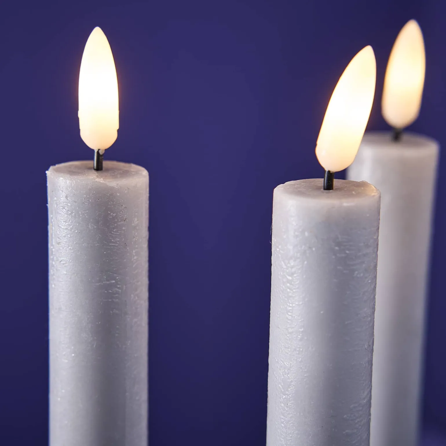 Set de 4 bougies LED, gris