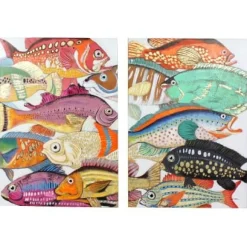 Set de 2 tableaux Colorful Fishes